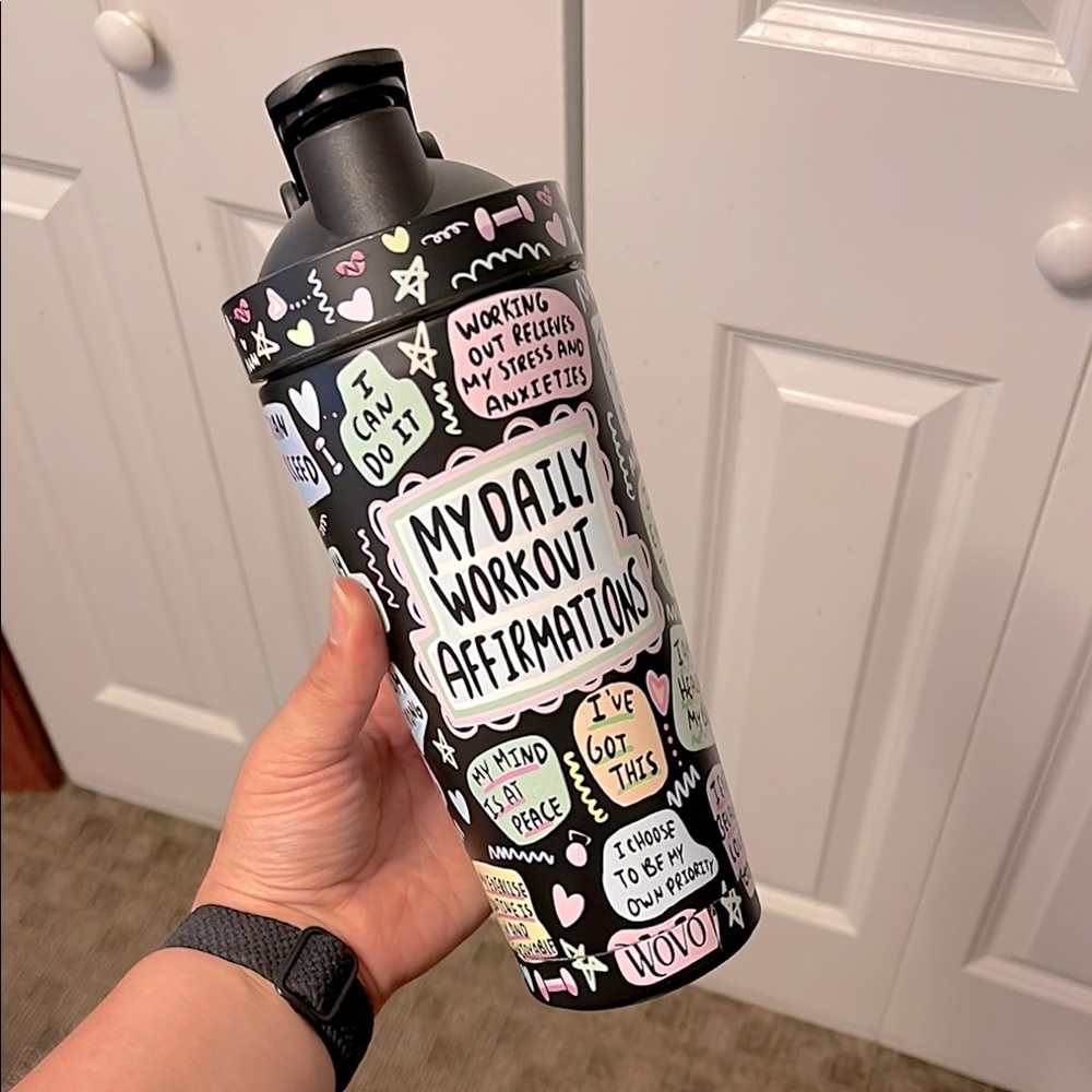 Black Affirmation Water Bottle